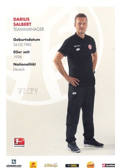 Autogramm Fussball | FSV Mainz 05 | 2016 | Darius SALBERT
