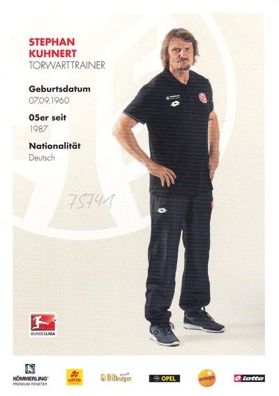 Autogramm Fussball | FSV Mainz 05 | 2016 | Stephan KUHNERT