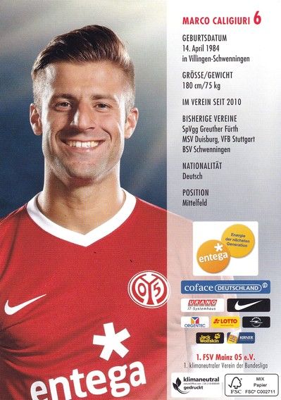 Autogramm Fussball | FSV Mainz 05 | 2012 | Marco CALIGIURI