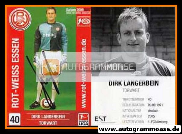 Autogramm Fussball | Rot-Weiss Essen | 2006 | Dirk LANGERBEIN