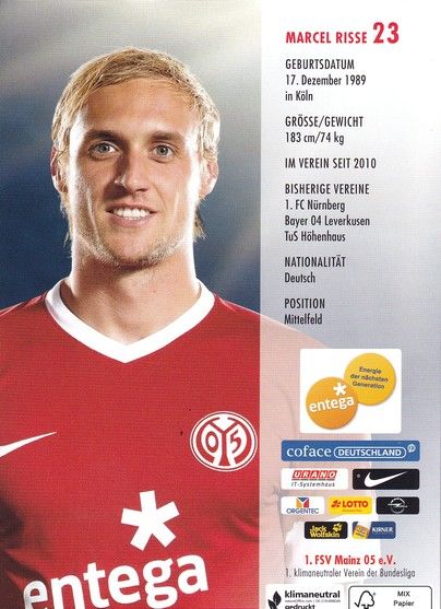 Autogramm Fussball | FSV Mainz 05 | 2012 | Marcel RISSE
