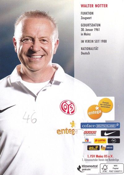 Autogramm Fussball | FSV Mainz 05 | 2012 | Walter NOTTER