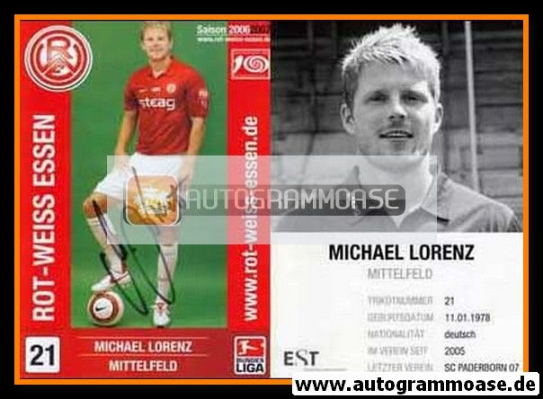 Autogramm Fussball | Rot-Weiss Essen | 2006 | Michael LORENZ