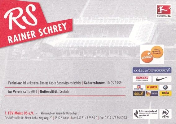 Autogramm Fussball | FSV Mainz 05 | 2011 | Rainer SCHREY