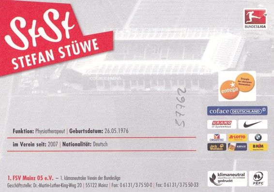 Autogramm Fussball | FSV Mainz 05 | 2011 | Stefan STÜWE