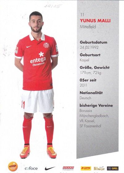 Autogramm Fussball | FSV Mainz 05 | 2014 | Yunus MALLI