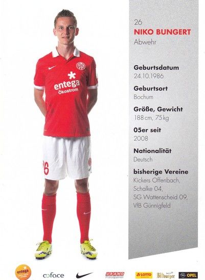 Autogramm Fussball | FSV Mainz 05 | 2014 | Niko BUNGERT