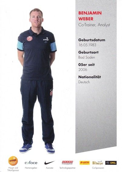 Autogramm Fussball | FSV Mainz 05 | 2014 | Benjamin WEBER