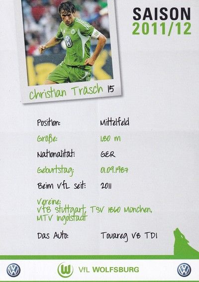 Autogramm Fussball | VfL Wolfsburg | 2011 | Christian TRÄSCH