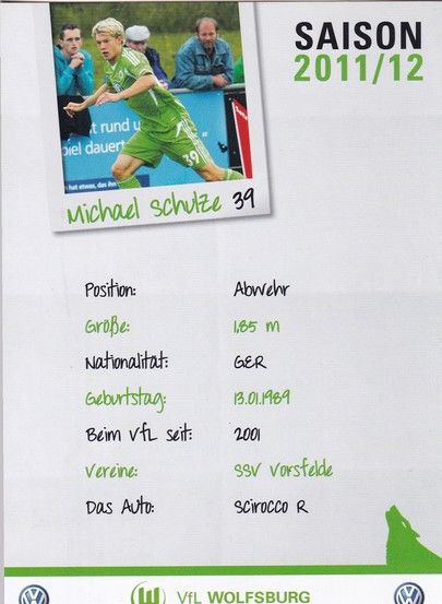 Autogramm Fussball | VfL Wolfsburg | 2011 | Michael SCHULZE