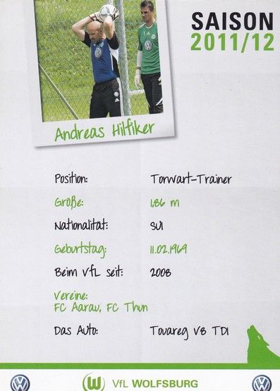 Autogramm Fussball | VfL Wolfsburg | 2011 | Andreas HILFIKER