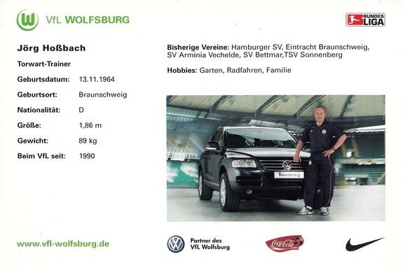 Autogramm Fussball | VfL Wolfsburg | 2005 | Jörg HOSSBACH
