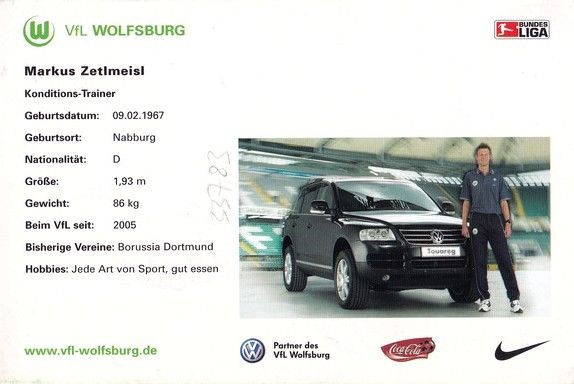 Autogramm Fussball | VfL Wolfsburg | 2005 | Markus ZETLMEISL