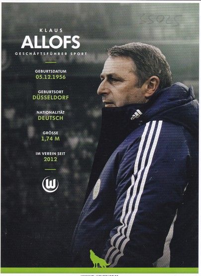 Autogramm Fussball | VfL Wolfsburg | 2012 | Klaus ALLOFS