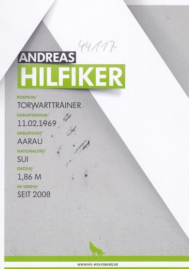 Autogramm Fussball | VfL Wolfsburg | 2014 | Andreas HILFIKER