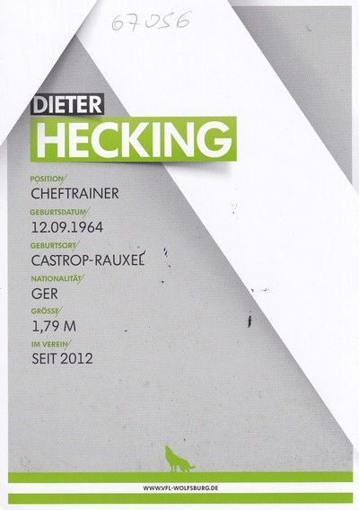 Autogramm Fussball | VfL Wolfsburg | 2014 | Dieter HECKING 