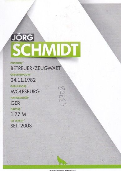 Autogramm Fussball | VfL Wolfsburg | 2014 | Jörg SCHMIDT