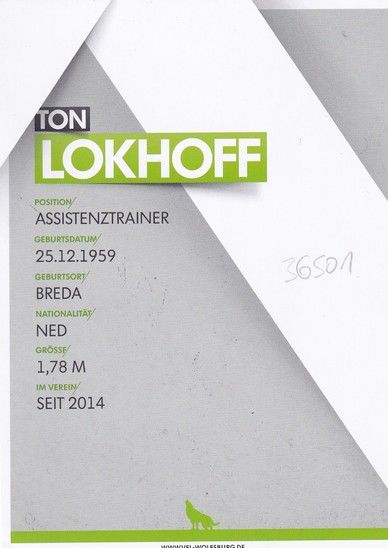 Autogramm Fussball | VfL Wolfsburg | 2014 | Ton LOKHOFF