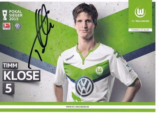 Autogramm Fussball | VfL Wolfsburg | 2015 | Timm KLOSE