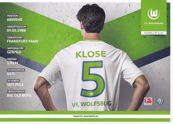 Autogramm Fussball | VfL Wolfsburg | 2015 | Timm KLOSE