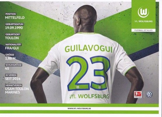 Autogramm Fussball | VfL Wolfsburg | 2015 | Josuha GUILAVOGUI