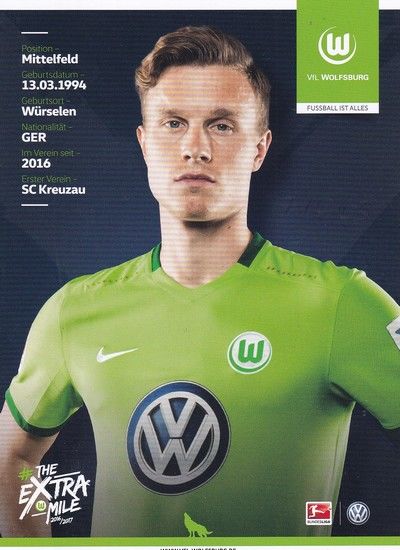 Autogramm Fussball | VfL Wolfsburg | 2016 | Yannick GERHARDT