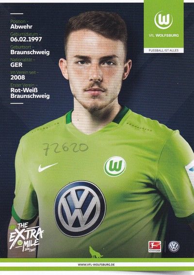 Autogramm Fussball | VfL Wolfsburg | 2016 | Jannes HORN
