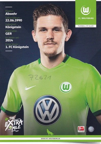 Autogramm Fussball | VfL Wolfsburg | 2016 | Sebastian JUNG