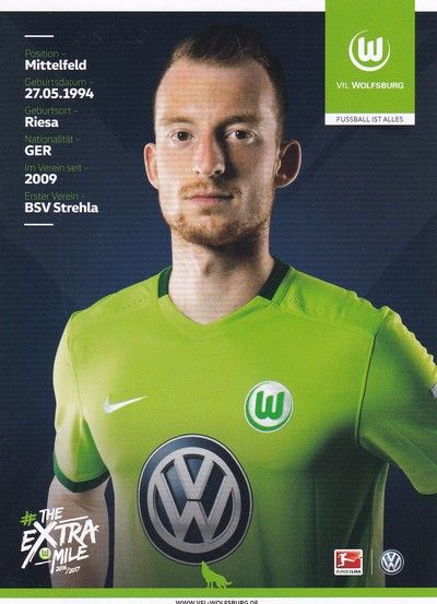 Autogramm Fussball | VfL Wolfsburg | 2016 | Maximilian ARNOLD