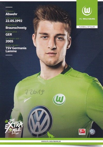 Autogramm Fussball | VfL Wolfsburg | 2016 | Robin KNOCHE