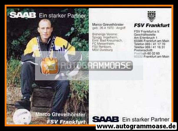 Autogramm Fussball | FSV Frankfurt | 1994 | Marco GREVELHÖRSTER