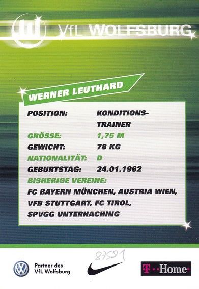 Autogramm Fussball | VfL Wolfsburg | 2007-1 | Werner LEUTHARD