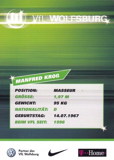 Autogramm Fussball | VfL Wolfsburg | 2007-1 | Manfred KROSS