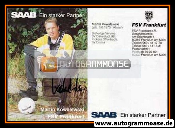 Autogramm Fussball | FSV Frankfurt | 1994 | Martin KOWALEWSKI