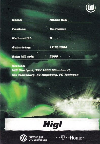 Autogramm Fussball | VfL Wolfsburg | 2009 | Alfons HIGL