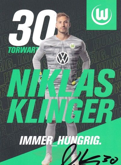 Autogramm Fussball | VfL Wolfsburg | 2019 | Niklas KLINGER