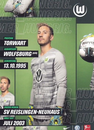 Autogramm Fussball | VfL Wolfsburg | 2019 | Niklas KLINGER