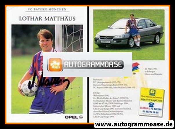 Autogramm Fussball | FC Bayern M&uuml;nchen | 1996 | Lothar MATTH&Auml;US 