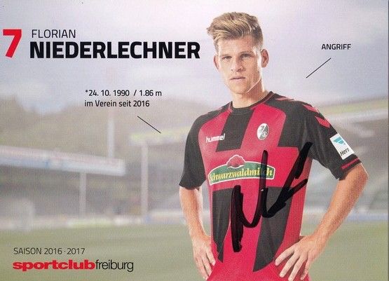 Autogramm Fussball | SC Freiburg | 2016 | Florian NIEDERLECHNER
