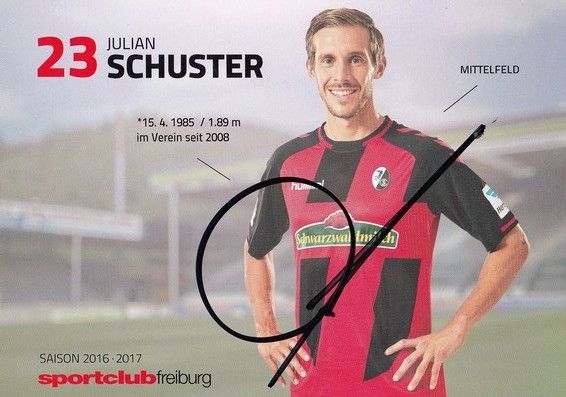 Autogramm Fussball | SC Freiburg | 2016 | Julian SCHUSTER