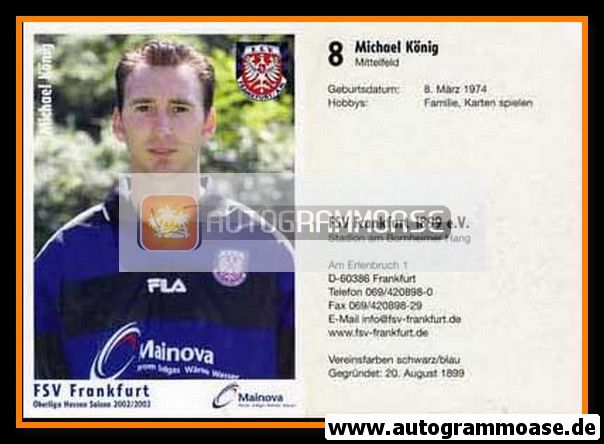 Autogramm Fussball | FSV Frankfurt | 2002 | Michael KÖNIG