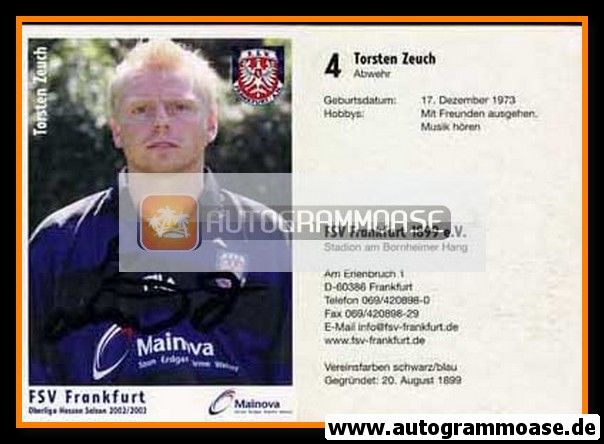 Autogramm Fussball | FSV Frankfurt | 2002 | Torsten ZEUCH