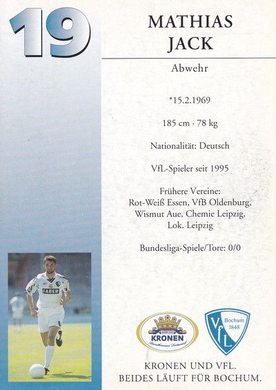 Autogramm Fussball | VfL Bochum | 1996 Kronen | Mathias JACK