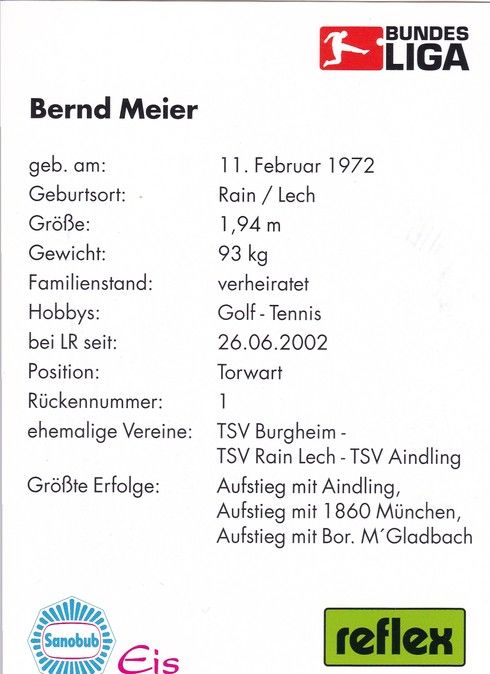 Autogramm Fussball | Rot Weiss Ahlen | 2003 | Bernd MEIER