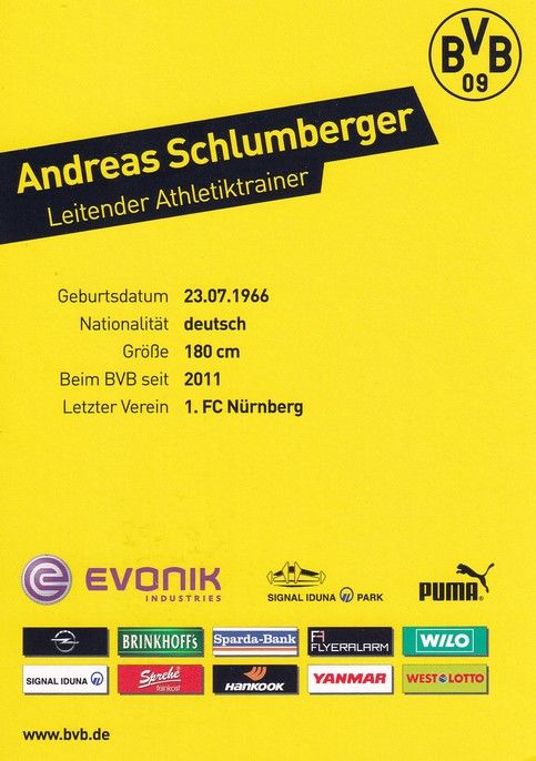 Autogramm Fussball | Borussia Dortmund | 2012 | Andreas SCHLUMBERGER