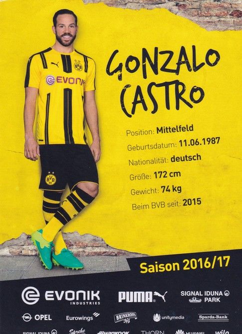 Autogramm Fussball | Borussia Dortmund | 2016 | Gonzalo CASTRO