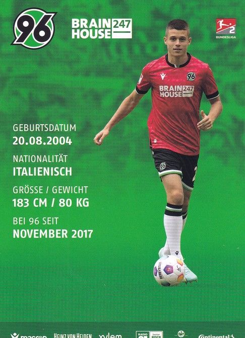 Autogramm Fussball | Hannover 96 | 2023 | Nicolo TRESOLDI