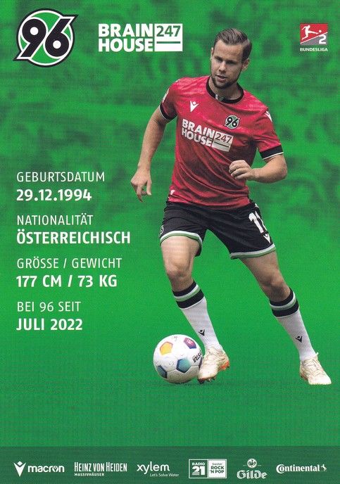 Autogramm Fussball | Hannover 96 | 2023 | Louis SCHAUB