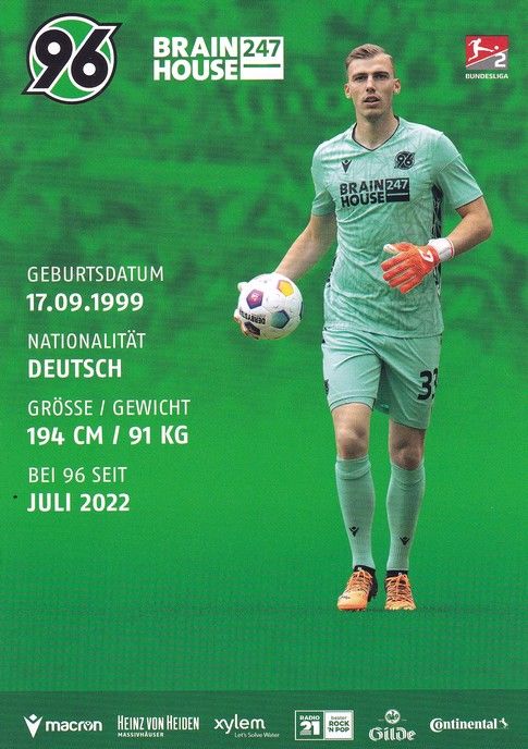 Autogramm Fussball | Hannover 96 | 2023 | Toni STAHL