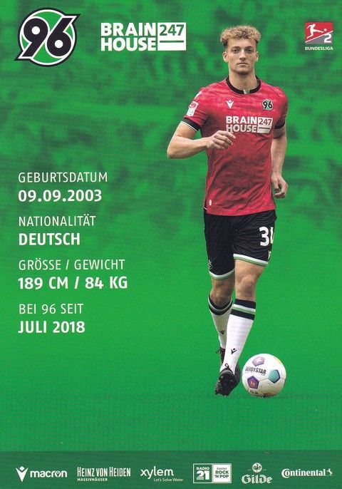 Autogramm Fussball | Hannover 96 | 2023 | Yannik LÜHRS